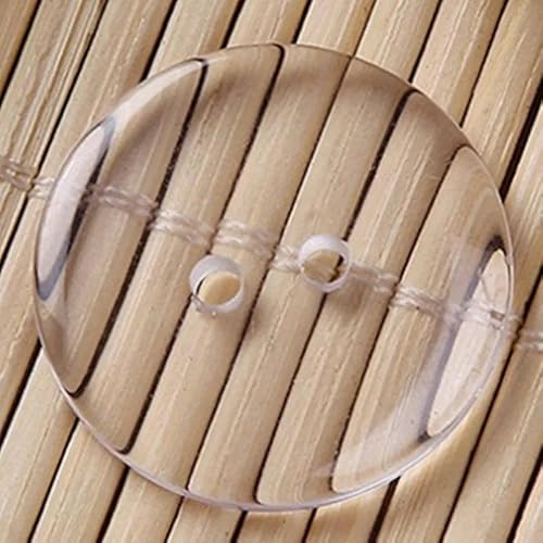 Neue 9–25 mm zwei Löcher transparente kleine Knöpfe Anzugpolsterknopf Brot runde Harz-Nähknöpfe DIY Scrapbooking-01–25 mm (10 Stück) von ZEYRU