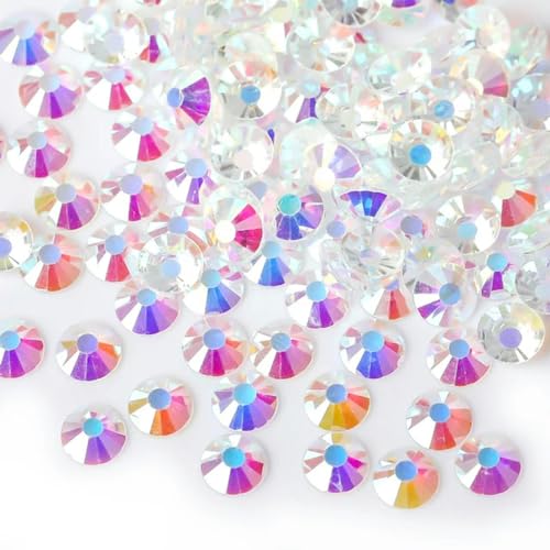 Neue rosa Kristall AB Nicht Hot Fix Strasssteine SS3-SS50 FlatBack Strass Nähen & Stoff Kleidung Nail Art Strass Dekorationen-Klar AB-ss30-288Stk von ZEYRU