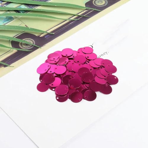 Pailletten, rund, aus PVC, zum seitlichen Bohren, 1 cm, 240 Stück, Pailletten für DIY-Bastelarbeiten, Kleidungszubehör – Rosa von ZEYRU