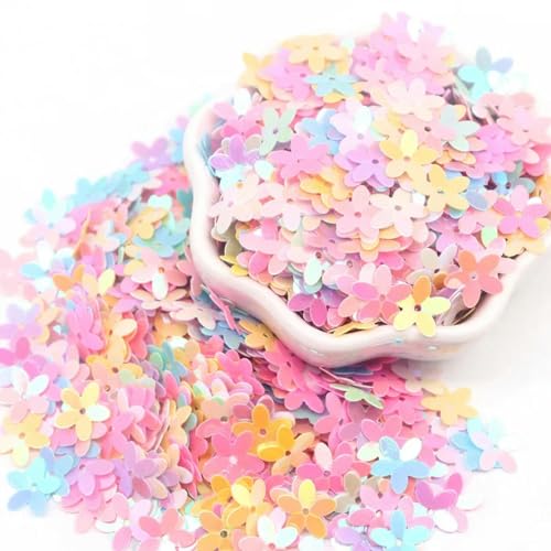 Pailletten-Mix, Macaron-Blume, Schneeflocke, Stern, lose Pailletten zum Basteln, Nagelkunst, Glitzer, DIY-Konfetti-Zubehör, 10 g – wu zi hua – MCMX 10 g von ZEYRU