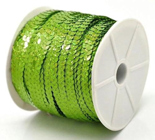 Rolle (100 Yards/Rolle) Grün AB Farbe Flache Pailletten Spule String 6mm (1/4") handgefertigte Accessoires DIY liefert Kleid Deco-Standard von ZEYRU