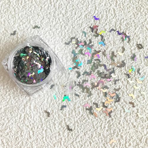 Schachtel 5 mm Halloween-Glitzer-Pailletten in Fledermausform, Schwarz für DIY-Kunst, Make-up, Dekorationszubehör.-LS100 von ZEYRU