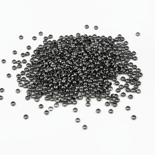 1,5/2/2,5/3/3,5/4 mm Kupferkugel-Quetschperlen Stopper-Abstandshalterperlen für DIY-Schmuckherstellungszubehör Großhandelsbedarf-Gamblack-3 mm 300 Stück von ZFISH