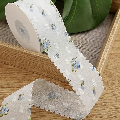 1 Meter Spitzenbesatz, doppeltes Samt-Punkt-Chiffon-Band, DIY-Blumendekoration, Schleife, Haar, Nähzubehör, Material, Gurtband, Stoff-1–1M von ZFISH