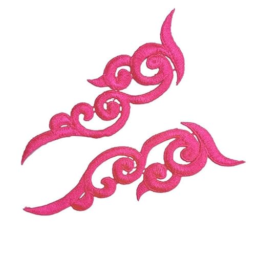 1 Paar fluoreszierendes Pink-1 Spitzenapplikation Patch Tango Latein Tanz Ballett Kostüme Kleid Nähen Basteln DA89 DA-0101 JA-029-1882-1 Paar von ZFISH