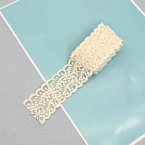 1 Yard bilaterale Milchseidenspitze transparente Netzstickerei DIY Kopfschmuckband Hochzeitskleid 4 cm weißer Kordelspitzenstoff-2-10 Yard von ZFISH