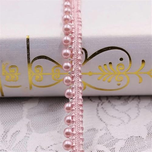 1 Yards/Los Weiß/Schwarz/Gold Perlen Spitzenband Besatzband Stoffband Kleidungsstück Handarbeit DIY Nähen Bastelmaterialien Kleidung-Rosa SG-018 von ZFISH