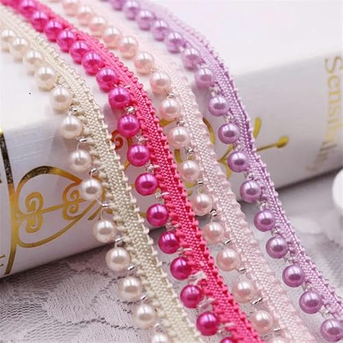 1 Yards/Los Weiß/Schwarz/Gold Perlen Spitzenband Besatzband Stoffband Kleidungsstück Handarbeit DIY Nähen Bastelmaterialien Kleidung-Rose SG-018 von ZFISH