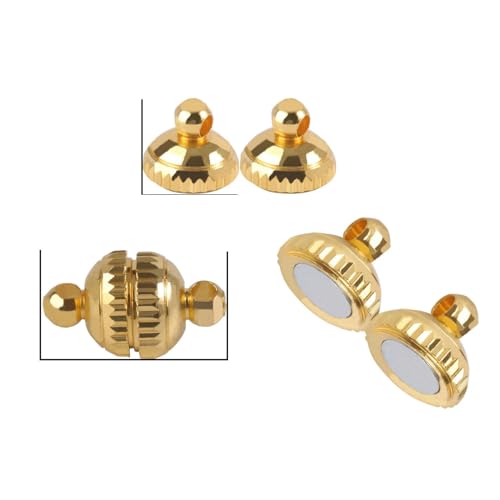 10–5 Sets ovale Edelstahl-Magnetverschlüsse mit starken Perlen und Kugeln, Verbindungsstücke zur Schmuckherstellung, DIY-Armbänder und Halsketten, Gold, 8 x 14 mm, 10 Sets von ZFISH