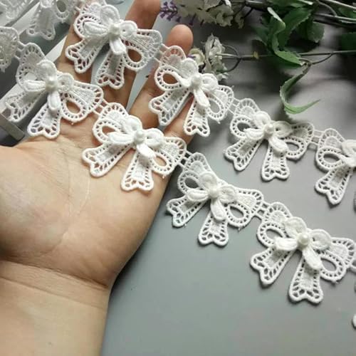 10 Stück/Los Perlenblume Organza Stickerei Stoff Spitze Patch Trim Band Kleidung 3D Perlen Blume Hochzeitskleid DIY Applikation 5cm-A-029 4,5 cm x 3,5 cm-andere von ZFISH