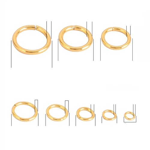 100–200 Stück offene Biegeringe aus Edelstahl, Spaltringe, Verbinder zum Selbermachen von Schmuck, Zubehör, Großhandelszubehör, geschlossener Ring x 100 Stück, 0,5 x 3 mm von ZFISH