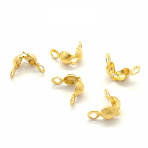 100 Stück/Los Edelstahl Crimps Perlen Kugelkette Verbinder Endverschluss für DIY Halsketten Armbänder Schmuckherstellung-2,4 mm Gold-1 von ZFISH