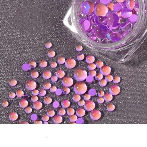 100 Stück gemischte Kristall-AB-Strasssteine für Nagelkunst, flache Rückseite, Strass-Glas-Nagelsteine, Edelsteine für 3D-Nägel, DIY-Maniküre-Dekorationen-567-7 von ZFISH