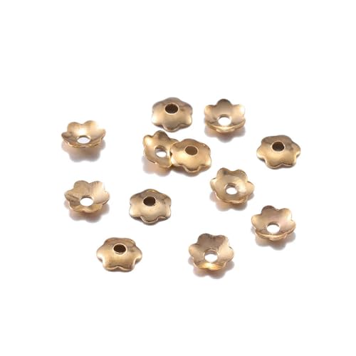 1000 Stück 4,0 mm Blumen Filigrane Charms Perlenkappen Mini Blütenblatt Spacer Perlen Tassen Bulk Endkappen für Schmuckherstellung Zubehör Großhandel-KC Gold von ZFISH