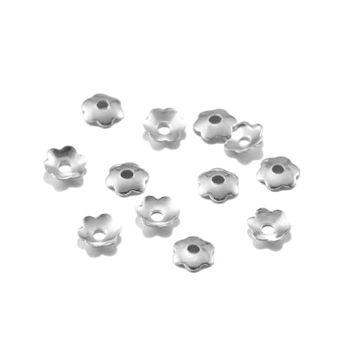 1000 Stück 4,0 mm Blumen Filigrane Charms Perlenkappen Mini Blütenblatt Spacer Perlen Tassen Bulk Endkappen für Schmuckherstellung Zubehör Großhandel-Silber von ZFISH