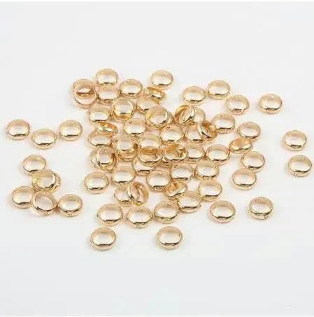 12 mm, 50 Stück, Doppelloch-Ring-Abstandshalter, CCB-Perlen, Kreis-Biegeringe, Verbinder, DIY-Ohrringe, Anhänger zur Schmuckherstellung, Zubehör-Gold-12 mm, 100 Stück von ZFISH