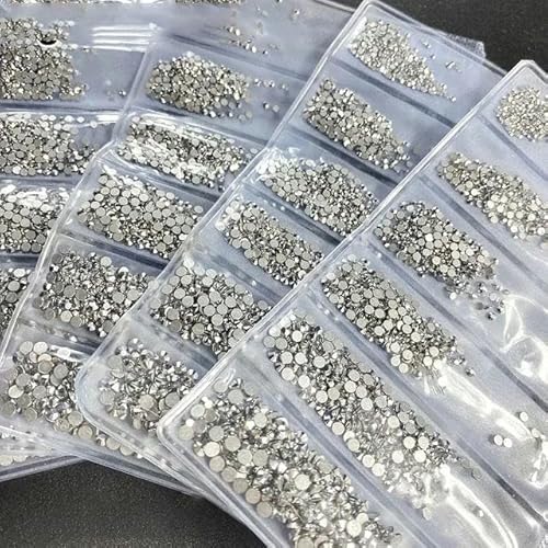 1440 Stück SS3-SS10 Nicht Hotfix Strasssteine Glitzer Flatback Glas Beauty Zubehör DIY Dekorationen für Nail Art-LTCH von ZFISH