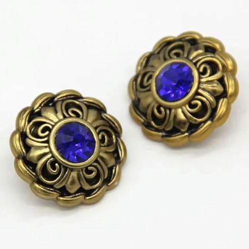 15/20/23,0 mm Retro-Blazer für Damen, Diamant-Metallknöpfe für Kleidung, Luxusmantel, Anzug, Blume, handgefertigte Dekorationen, DIY-Basteln, Blau, 20 mm, 6 Stück 15/20/23,0 mm Retro-Blazer für Damen, Diamant-Metallknöpfe für Kleidung, Luxusmantel, Anzug, Blume, handgefertigte Dekorationen, DIY-Basteln, Blau, 20 mm, 6 Stück von ZFISH