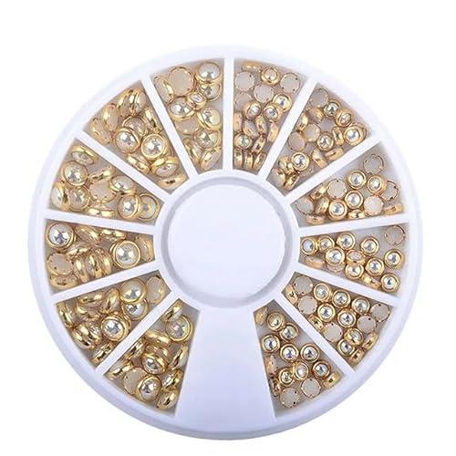 1Box DIY Nail Art Rad Tipps Kristall Glitter Strass 3D Nail Art Dekoration AB Farbe Acryl Diamant Bohrer -63 von ZFISH