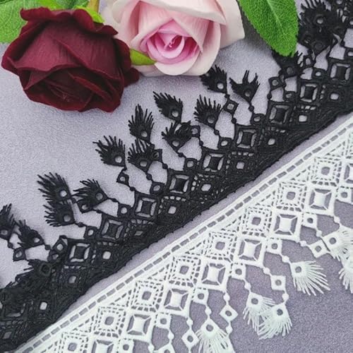 2 Yard Stickerei Quasten Spitze DIY Polyester Nähen Kleidungsstück Vorhang Heimtextilien Hochzeit Rock Kleidung Zubehör-Mix-2 Yard von ZFISH