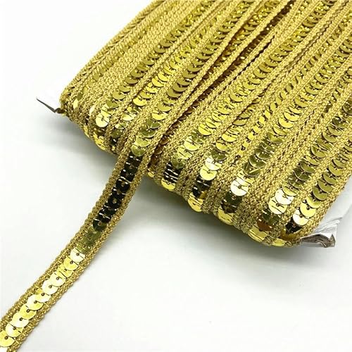 2 Yards 12 mm Paillettenband Spitzenbesatz Pailletten-Nähstoff für Kleider, Kleidung, Kopfschmuck, Brauthochzeit, Nähzubehör-04 von ZFISH