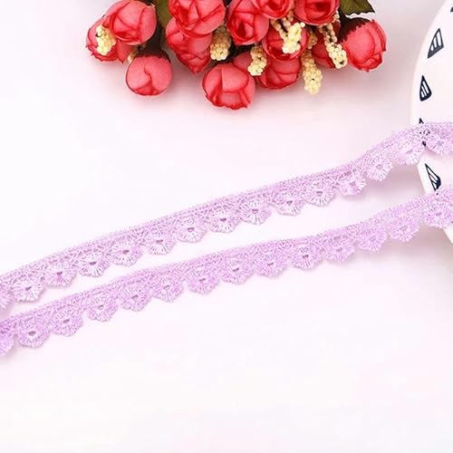 2 Yards Farbe Kleine Pflaumenblüte Stickerei Hohles Spitzenband Kleid Kleidungsstück Stoff Spitzenband DIY Manuelles Nähen Handwerk-08Lila von ZFISH