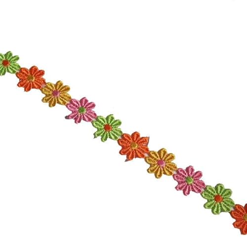 2 m Spitzenbesatz aus Polyester mit bestickten Blumen, für Hochzeiten, DIY-Spitzenstoff, Spitzenband, Liebe, handgefertigtes Nähzubehör, Bastelzubehör, 2–2,5 cm von ZFISH