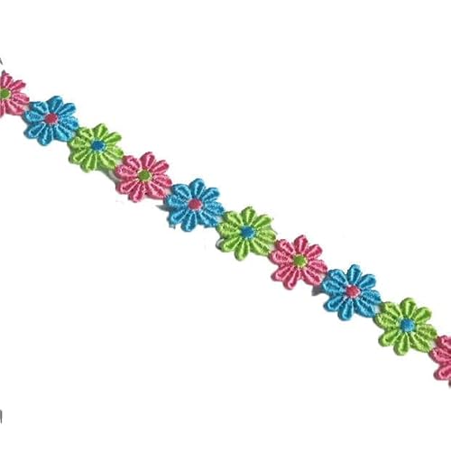 2 m Spitzenbesatz aus Polyester mit bestickten Blumen, für Hochzeiten, DIY-Spitzenstoff, Spitzenband, Liebe, handgefertigtes Nähzubehör, Bastelzubehör, 5–2,5 cm von ZFISH