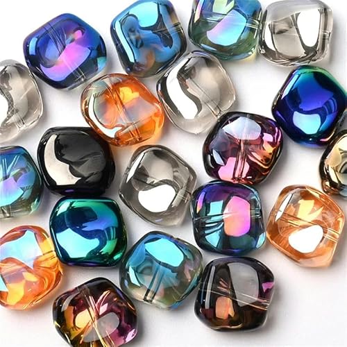 20 Stück unregelmäßige Lampwork-Glasperlen zur Schmuckherstellung, DIY-AB-Armband, Ohrringe, AB-Regenbogen, goldene Farbe, Kristallperlen, Großhandel-H801-12 mm, 20 Stück von ZFISH