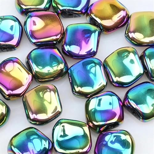 20 Stück unregelmäßige Lampwork-Glasperlen zur Schmuckherstellung, DIY-AB-Armband, Ohrringe, AB-Regenbogen, goldene Farbe, Kristallperlen, Großhandel-H816-12 mm, 20 Stück von ZFISH