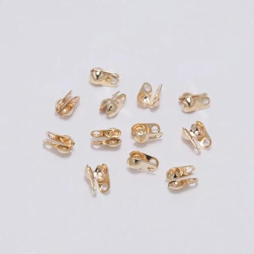 200 Stück 1,5 2,4 3,2 mm bronzevergoldete End-Crimpperlen Kugelketten-Verbinderverschluss für DIY-Schmuckherstellungszubehör Großhandel-KC Gold-1,5 mm von ZFISH