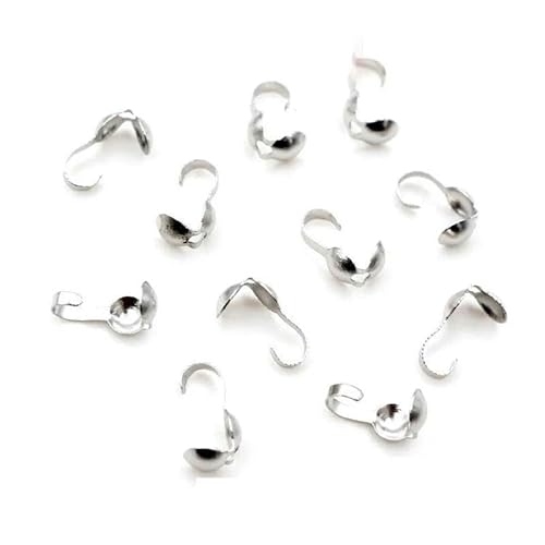 200 Stück Verbinderverschluss 4 x 7 mm Kugelkette Kalotte Endcrimps Perlen Verbinderkomponenten für DIY Schmuckherstellung Zubehör-3,5 x 8,5 mm Stahl von ZFISH