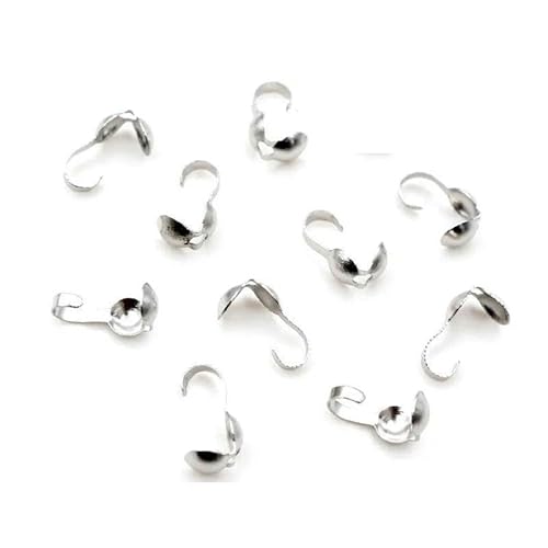 200 Stück Verbinderverschluss 4 x 7 mm Kugelkette Kalotte Endcrimps Perlen Verbinderkomponenten für DIY Schmuckherstellung Zubehör-3,5 x 8,5 mm Stahl von ZFISH