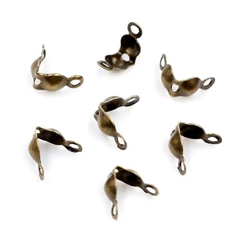 200 Stück Verbinderverschluss 4 x 7 mm Kugelkette Kalotte Endcrimps Perlen Verbinderkomponenten für DIY Schmuckherstellung Zubehör-4 x 7 mm Bronze von ZFISH