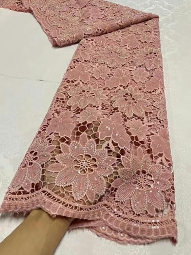 2024 5 Yards Spitze Strass Pailletten Stoff Stickerei für Frauen Brautkleider Tüll Baumwollstoffe-4-5yard von ZFISH