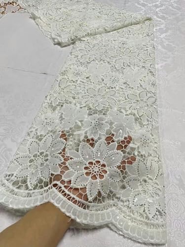 2024 5 Yards Spitze Strass Pailletten Stoff Stickerei für Frauen Brautkleider Tüll Baumwollstoffe-6-5yard von ZFISH