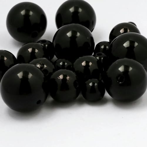 3–20 mm ABS-Acryl-Imitationsperle, rund, schwarz, lose Abstandsperlen zur Schmuckherstellung, DIY-Charm-Halsketten- und Armbandzubehör, 5 mm, 300 Stück von ZFISH