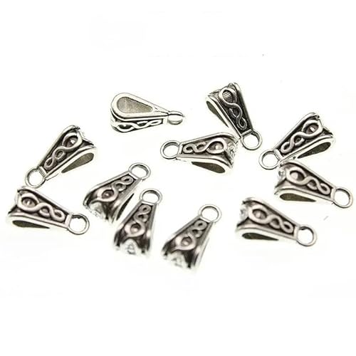 30 Stück antike Charm-Anhänger, Abstandsperlen, Anhänger-Clips, Anhänger-Verschlüsse, Anschlüsse für Armband, Halskette, Schmuckherstellung, 04 von ZFISH