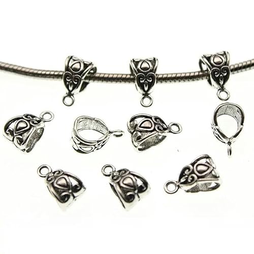 30 Stück antike Charm-Anhänger, Abstandsperlen, Anhänger-Clips, Anhänger-Verschlüsse, Anschlüsse für Armband, Halskette, Schmuckherstellung, 08 von ZFISH