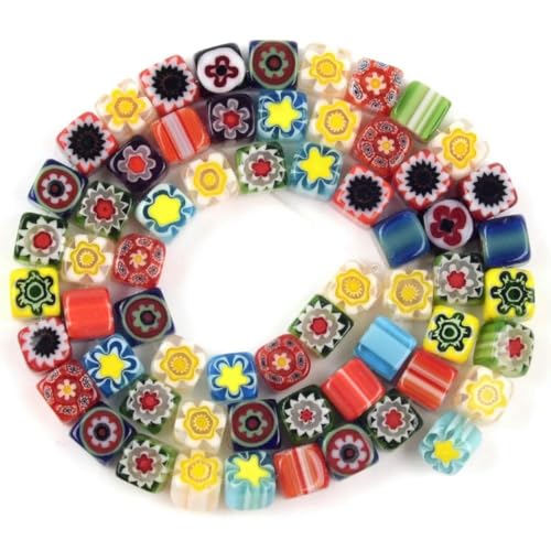 4–8 mm Blumen-Lampwork-Glasperlen, flach, rund, Abstandshalter, lose Perlen zur Schmuckherstellung, DIY-Armband, Bastelzubehör, bunt, 3–4,0 mm, ca. 84 Stück 4–8 mm Blumen-Lampwork-Glasperlen, flach, rund, Abstandshalter, lose Perlen zur Schmuckherstellung, DIY-Armband, Bastelzubehör, bunt, 3–4,0 mm, ca. 84 Stück von ZFISH