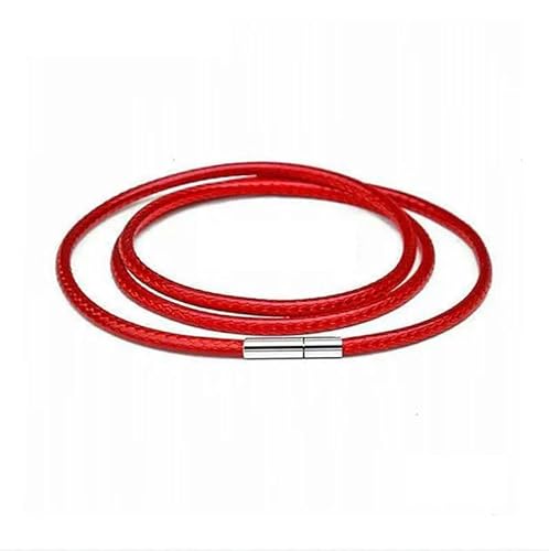 40–80 cm 1–3,0 mm schwarzes Lederband, Halskettenband, Wachsseil, Spitzenkette mit Drehverschluss aus Edelstahl für DIY-Halsketten, Schmuck-Rot, 2,5 mm – 55 cm von ZFISH