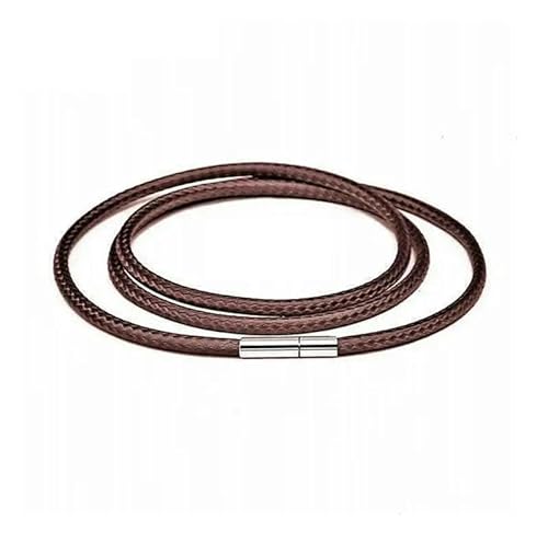 40–80 cm 1–3,0 mm schwarzes Lederband, Halskettenband, Wachsseil, Spitzenkette mit Drehverschluss aus Edelstahl für selbstgemachte Halsketten, Schmuck, Braun, 1 mm – 65 cm von ZFISH