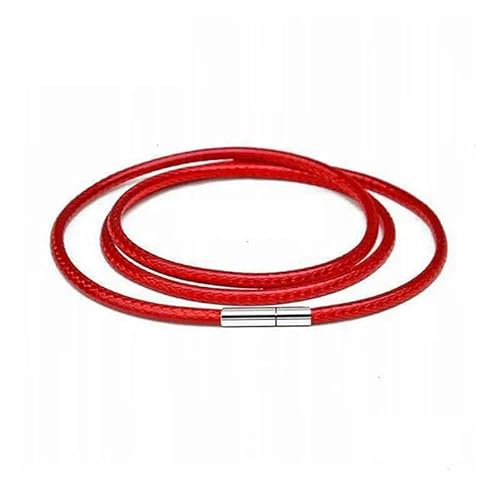 40–80 cm 1–3,0 mm schwarzes Lederband, Halskettenband, Wachsseil, Spitzenkette mit Drehverschluss aus Edelstahl für selbstgemachte Halsketten, Schmuck, Rot, 1,5 mm – 75 cm von ZFISH