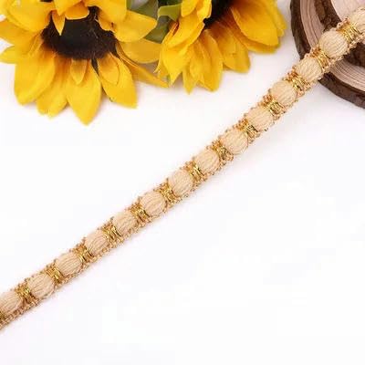 4Styles Goldweißes Spitzenband, weicher Netz-Spitzenbesatz, Stoff zum Nähen, Zubehör, Hochzeits- und Partyzubehör, DIY-Dekoration, 4 Yards-Goldbeige-4 Yards von ZFISH