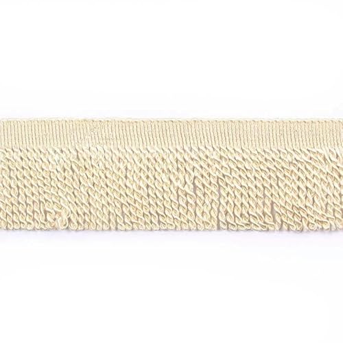 5 Yard/Lot Seidenquaste Fransenbesatz Spitzenband Spitzenbesatz Stickerei Spitze Stoff Nähen Kleidungsstück Schuhe Tasche Quasten für Schmuck DIY-Beige-6cm-10 Yards von ZFISH