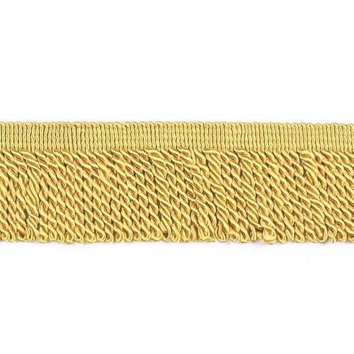 5 Yard/Lot Seidenquaste Fransenbesatz Spitzenband Spitzenbesatz Stickerei Spitze Stoff Nähen Kleidungsstück Schuhe Tasche Quasten für Schmuck DIY-Gold-6cm-5 Yards von ZFISH