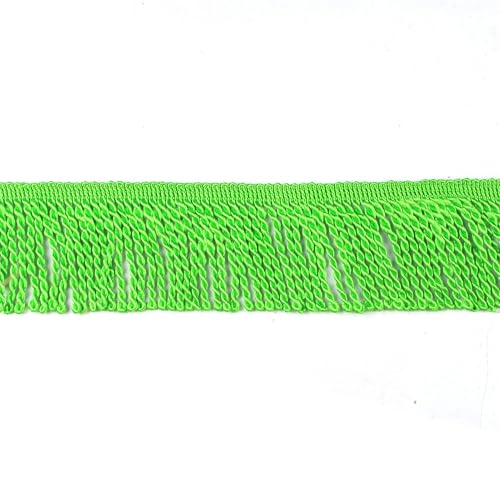 5 Yard/Lot Seidenquaste Fransenbesatz Spitzenband Spitzenbesatz Stickerei Spitze Stoff Nähen Kleidungsstück Schuhe Tasche Quasten für Schmuck DIY-Grün-6cm-10 Yards von ZFISH