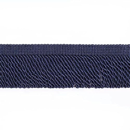 5 Yard/Lot Seidenquaste Fransenbesatz Spitzenband Spitzenbesatz Stickerei Spitze Stoff Nähen Kleidungsstück Schuhe Tasche Quasten für Schmuck DIY-Marineblau-6cm-10 Yards von ZFISH