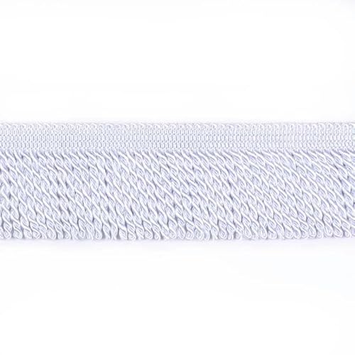 5 Yard/Lot Seidenquaste Fransenbesatz Spitzenband Spitzenbesatz Stickerei Spitze Stoff Nähen Kleidungsstück Schuhe Tasche Quasten für Schmuck DIY-Weiß-6cm-10 Yards von ZFISH