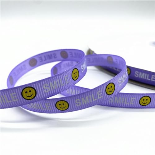 5 Yards/Lot 10 mm bedrucktes Smiley-Ripsband für Haarschleife, Party, Weihnachten, Hochzeit, Dekoration, DIY, Nähen, Handwerk, Geschenkverpackung, 11 von ZFISH